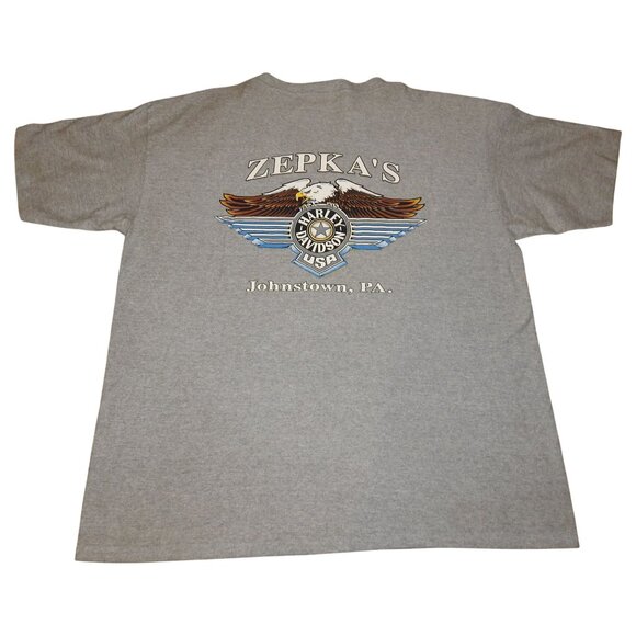Vintage 1995 Harley-Davidson Zepka's Johnstown PA Live to Ride T-Shirt Men's XXL - Picture 7 of 9
